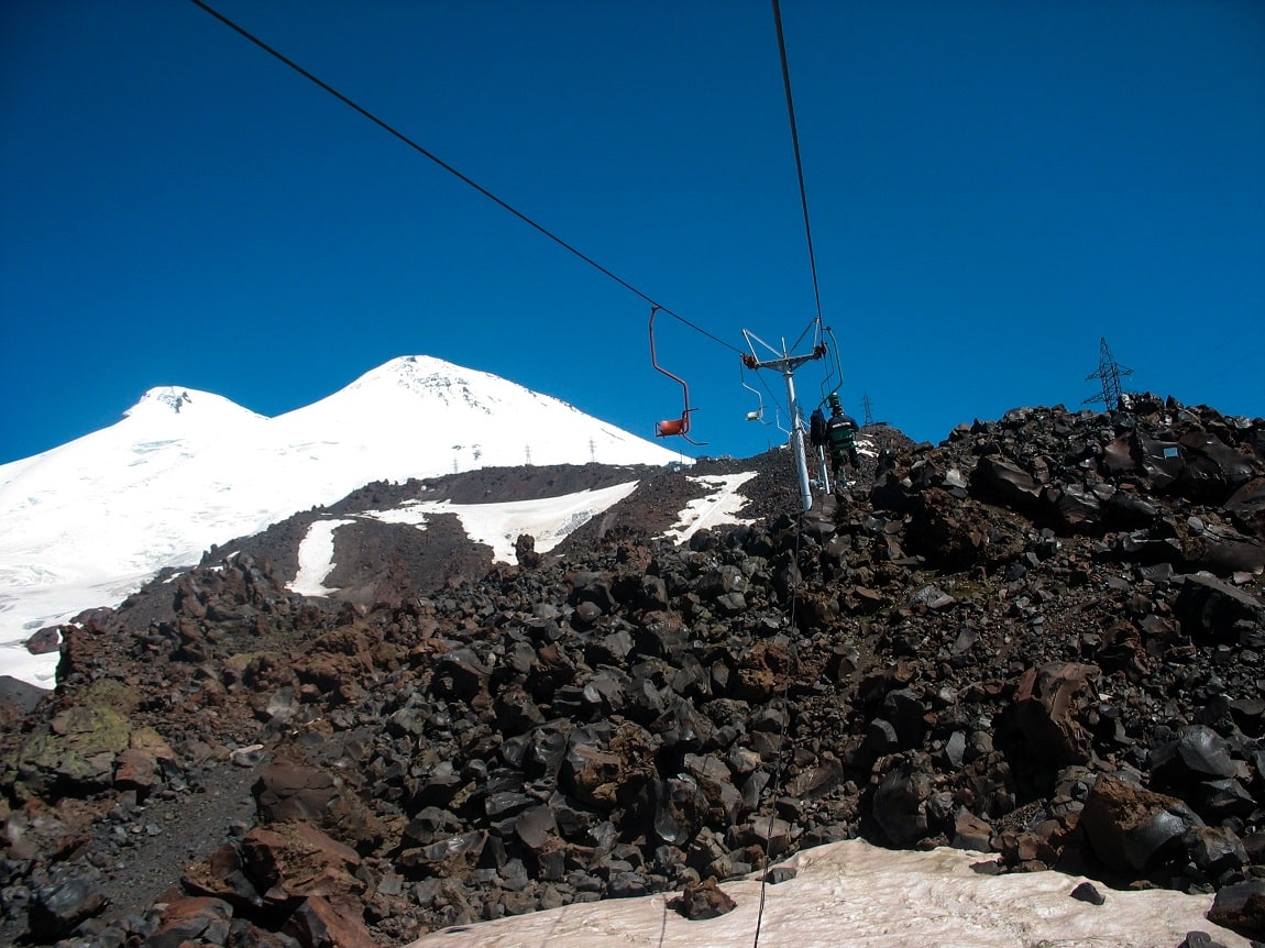 cabel road to mt. Elbrus